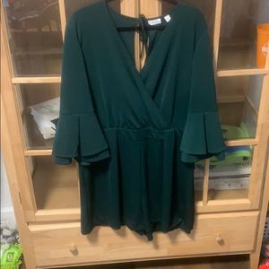 New York & Company Dark Green Romper